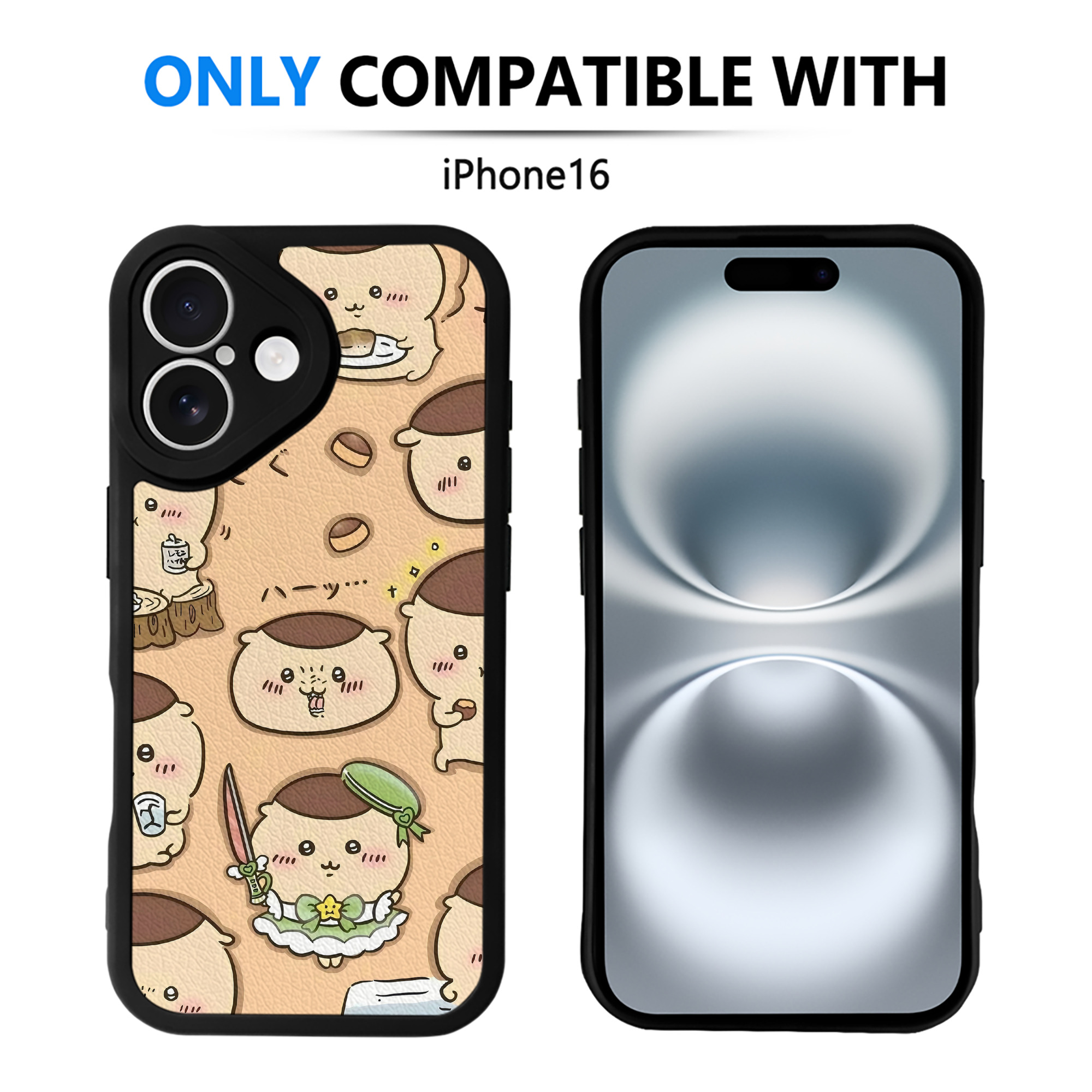 （画像用） ちいかわ Chii-kawa 【iPhone 16シリーズ対応】シリコンスマホケース（レザー調） 材質：シリコン